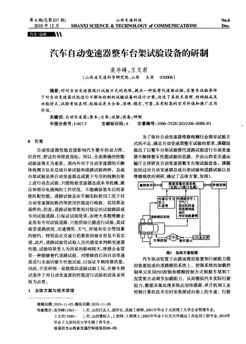 汽车自动变速器整车台架试验设备的研制