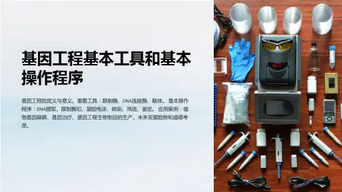 基因工程基本工具和基本操作程序