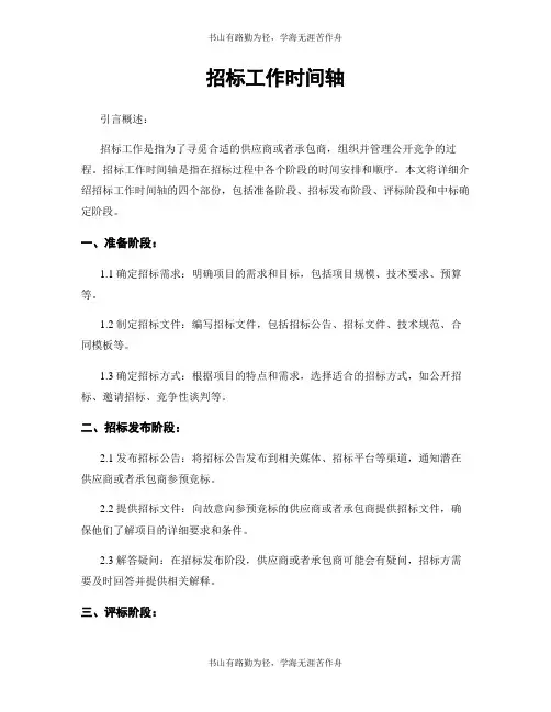 招标工作时间轴