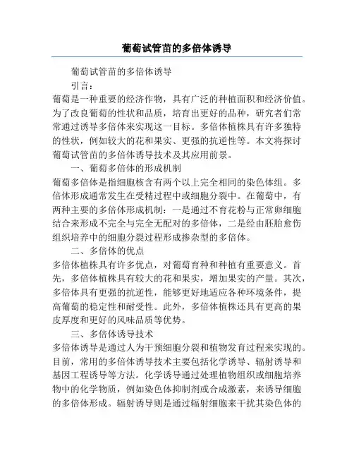 葡萄试管苗的多倍体诱导