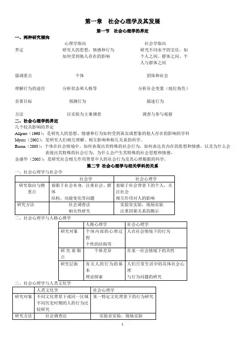 金盛华社会心理学笔记