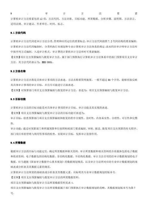计算机审计方法范本