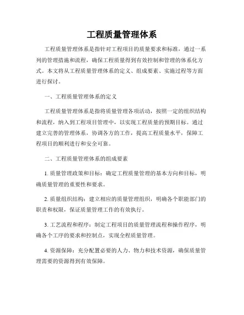 工程质量管理体系
