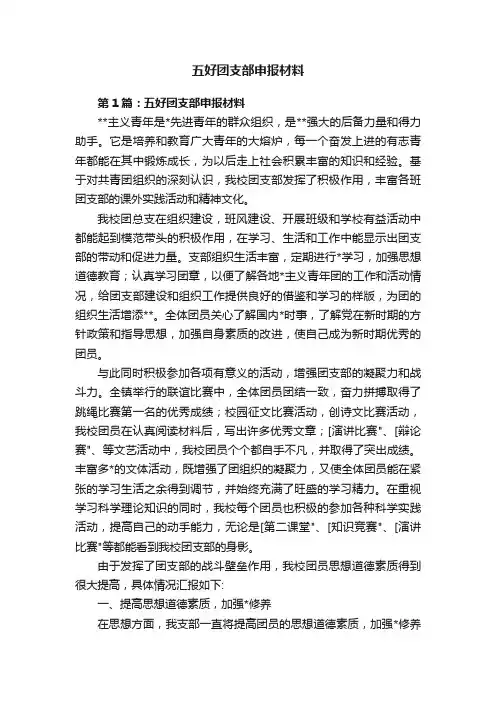 五好团支部申报材料