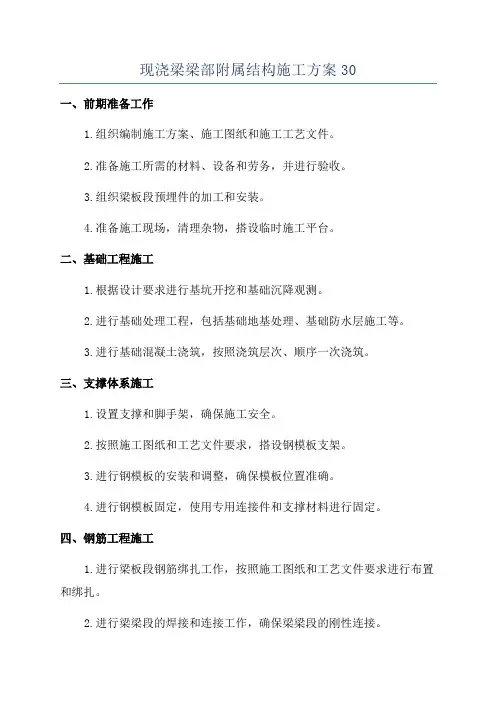 现浇梁梁部附属结构施工方案30