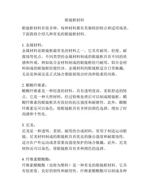 眼镜框材料