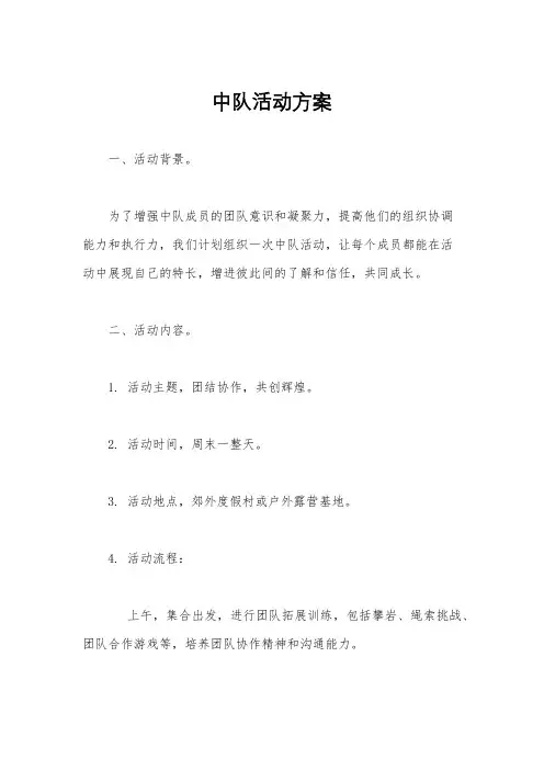 中队活动方案