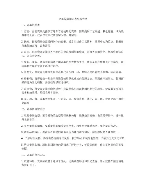 瓷器收藏知识点总结大全
