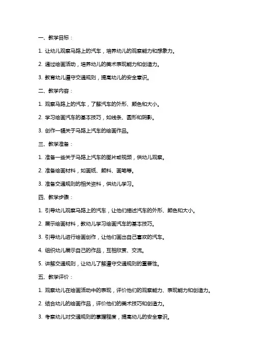 《马路上的汽车》小班美术教案