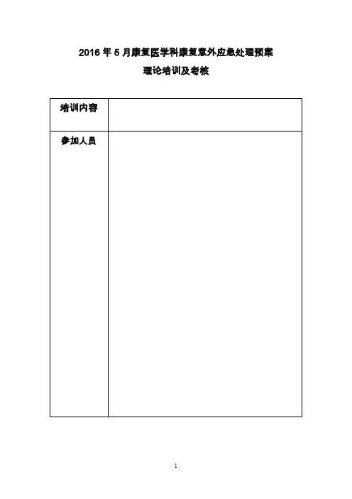 康复意外紧急处置预案与流程