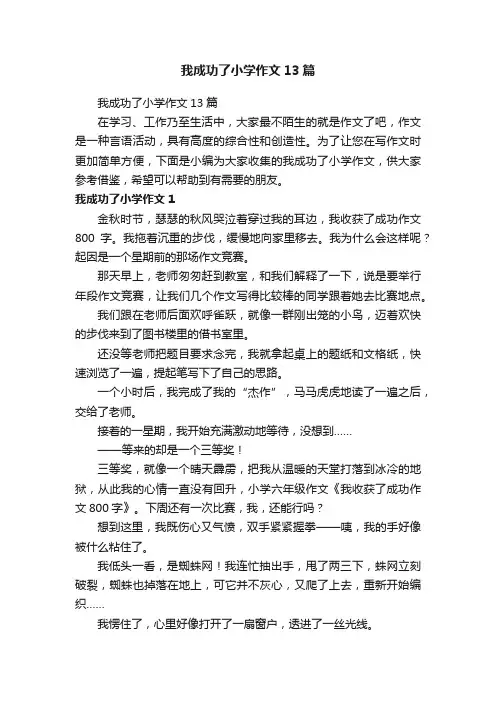 我成功了小学作文13篇