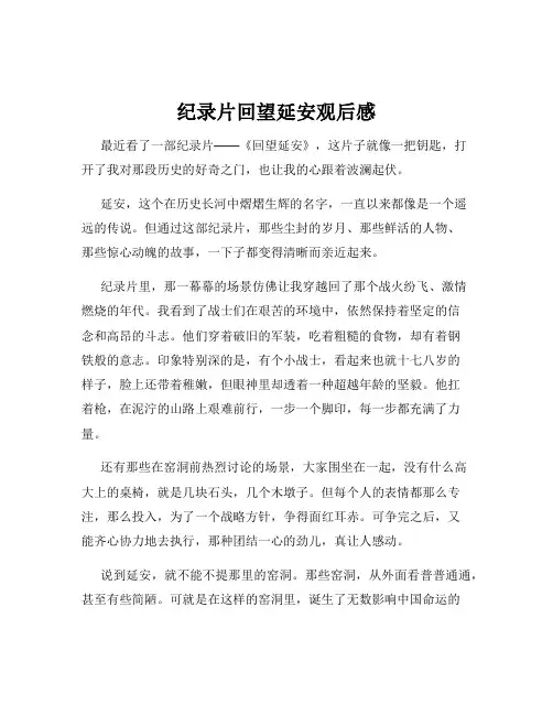 纪录片回望延安观后感