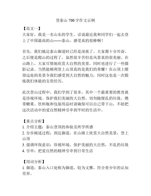 登泰山700字作文示例