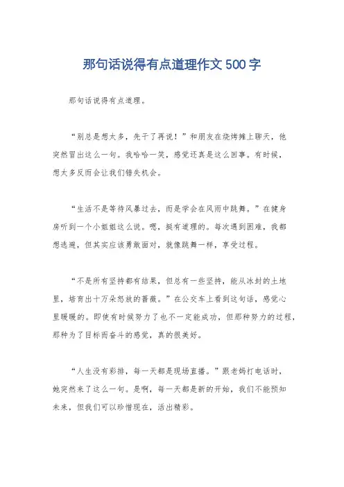 那句话说得有点道理作文500字