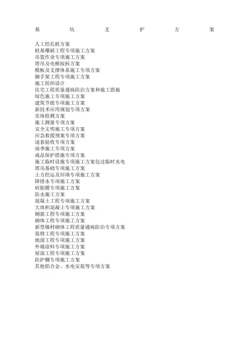土建施工方案大全整理