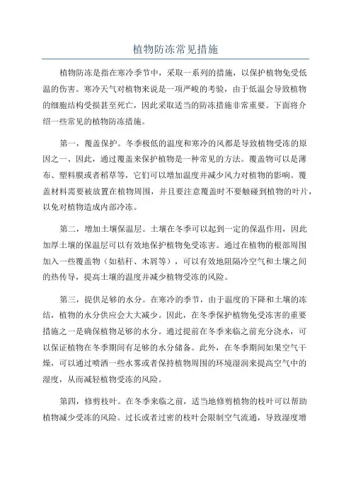 植物防冻常见措施