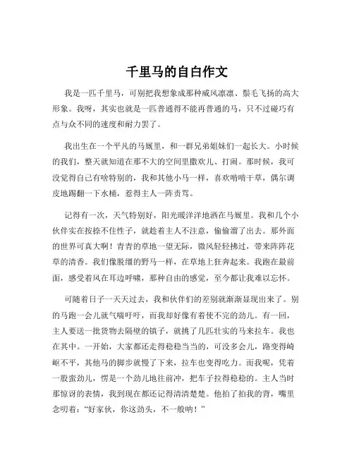 千里马的自白作文