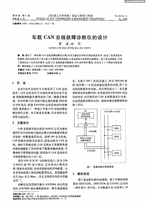 车载CAN总线故障诊断仪的设计