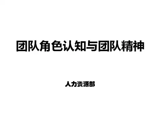 团队角色认知与团队精神