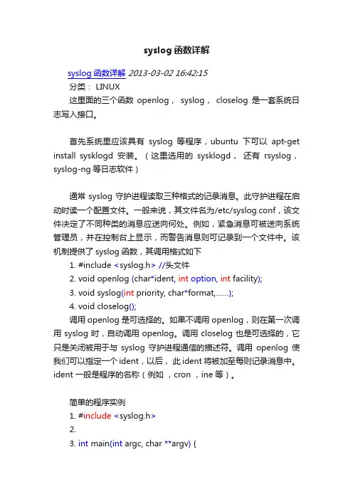 syslog函数详解