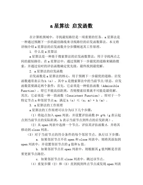 a星算法 启发函数