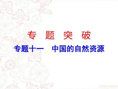 2018年地理中考专题突破11 中国的自然资源