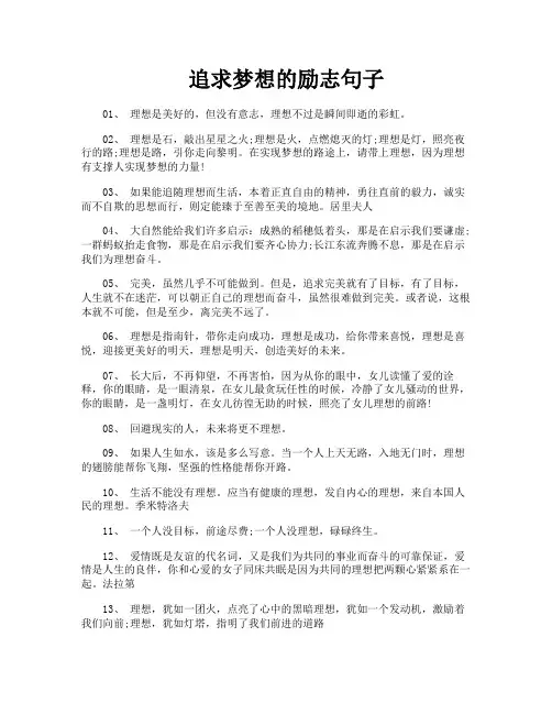 追求梦想的励志句子