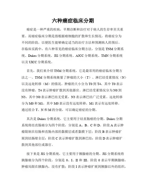 六种癌症临床分期