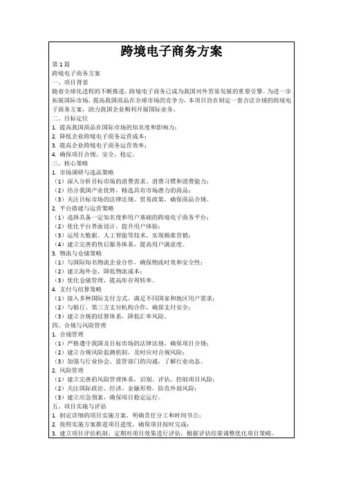 跨境电子商务方案