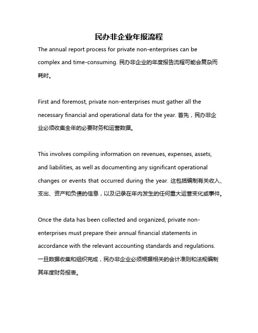 民办非企业年报流程