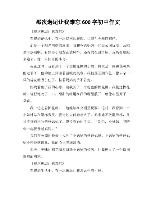 那次邂逅让我难忘600字初中作文