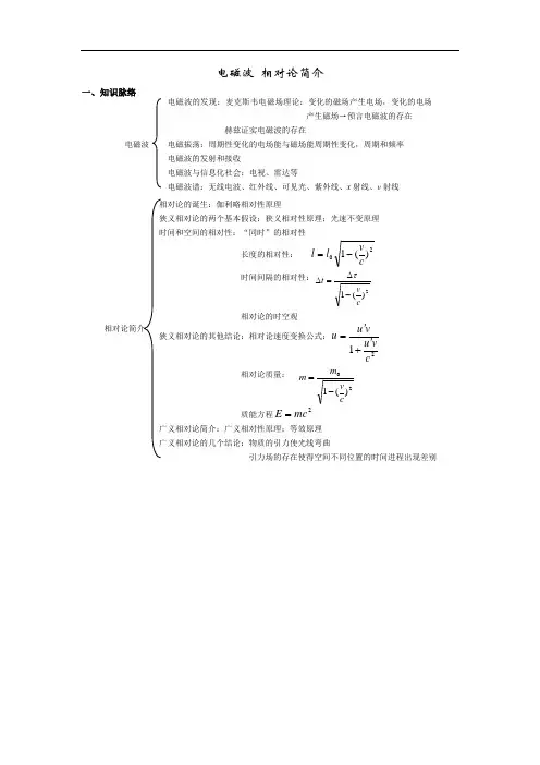 高考物理《电磁波 相对论简介》复习