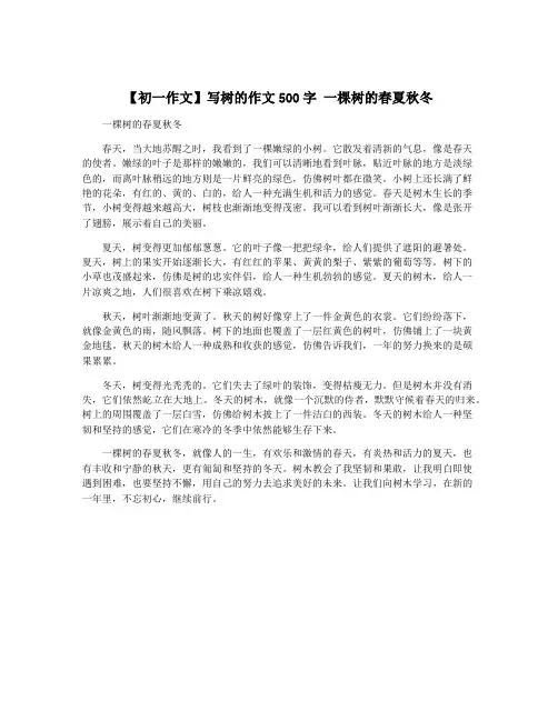 【初一作文】写树的作文500字 一棵树的春夏秋冬
