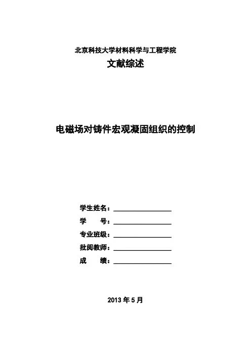 铸件宏观凝固组织的控制