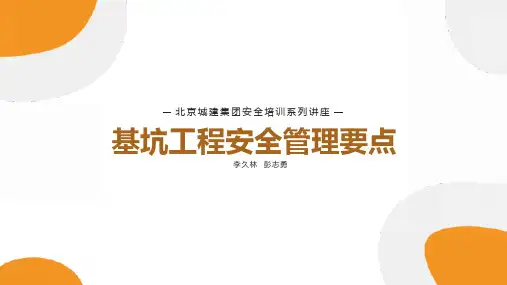 基坑工程安全管理要点讲座(李久林)