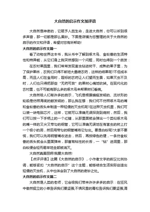 大自然的启示作文加评语