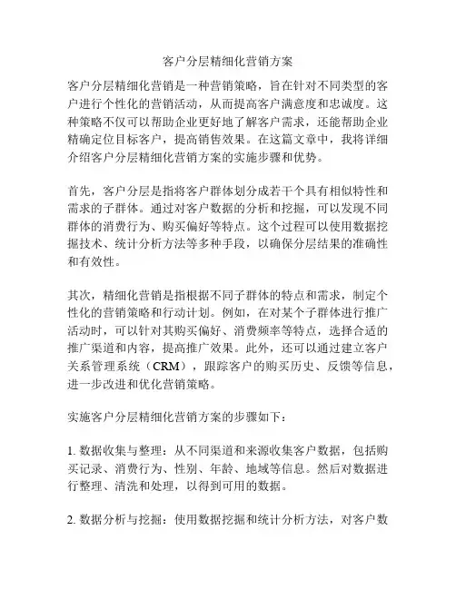 客户分层精细化营销方案