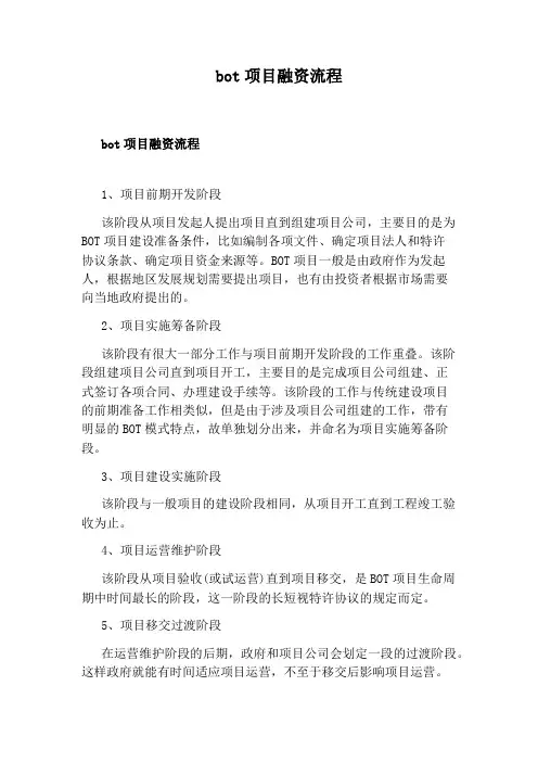 bot项目融资流程