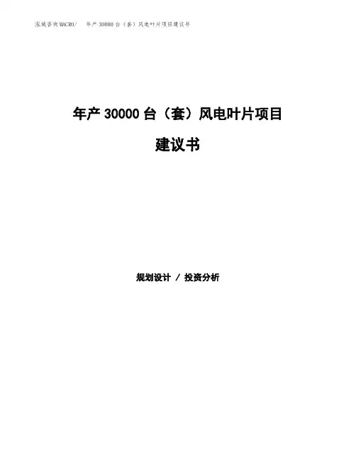 年产30000台(套)风电叶片项目建议书