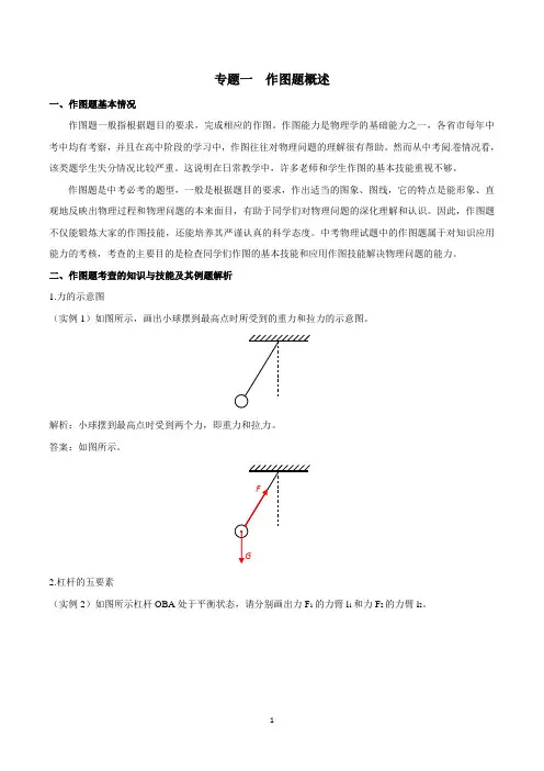 初中物理中考作图题全攻略：专题一 作图题概述