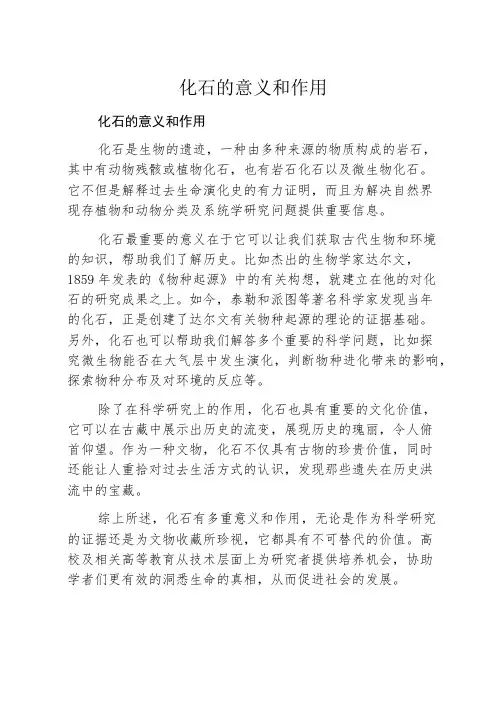 化石的意义和作用