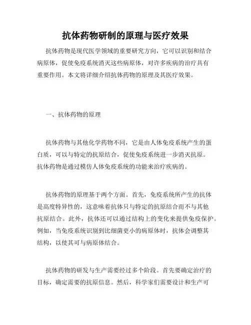 抗体药物研制的原理与医疗效果