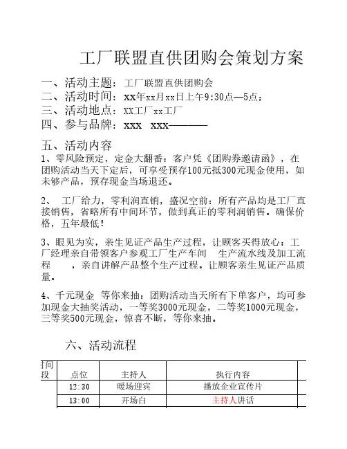 工厂直销团购会操作方案