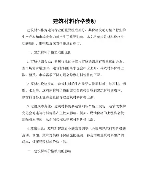 建筑材料价格波动