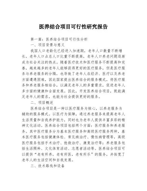 医养结合项目可行性研究报告