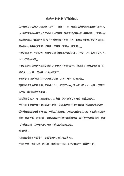 成功自制老北京豆腐脑儿