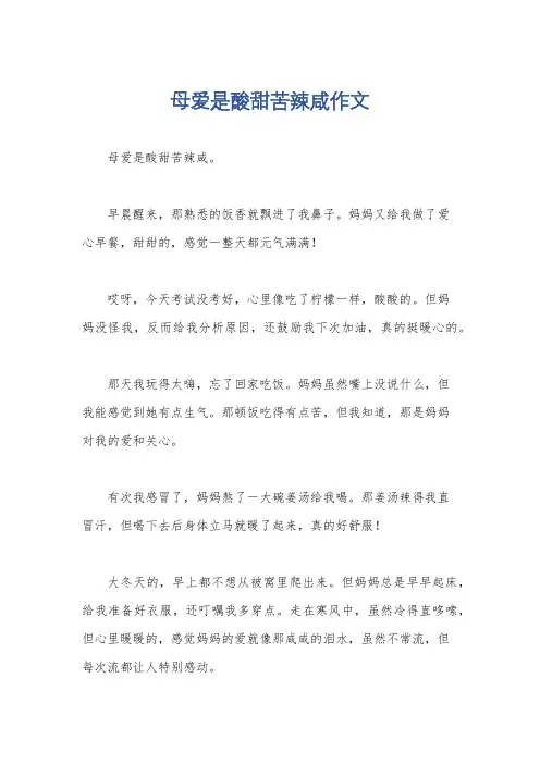 母爱是酸甜苦辣咸作文
