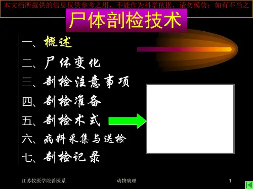 尸体剖检专题知识讲座培训课件
