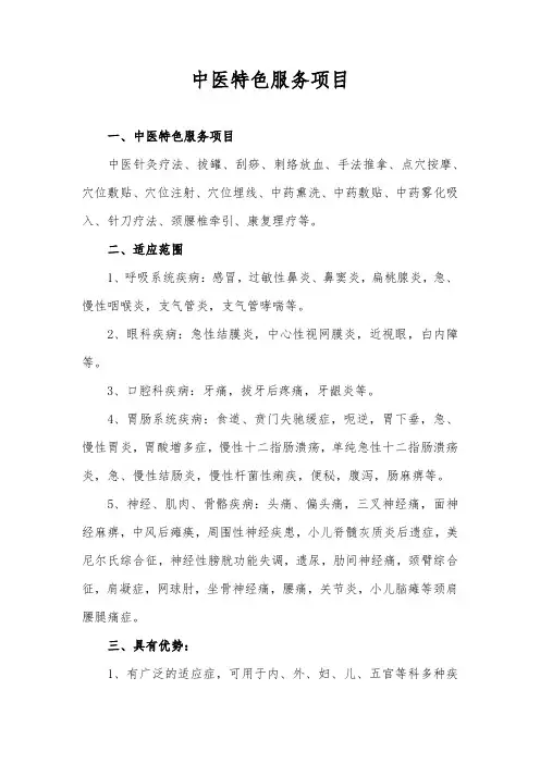中医特色服务项目