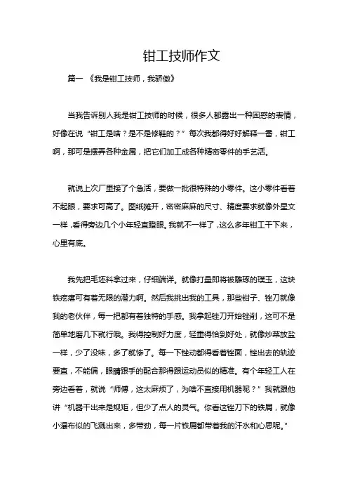 钳工技师作文